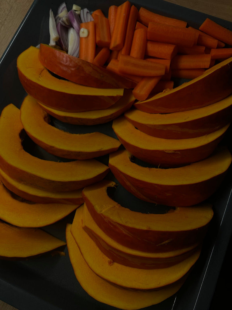 Gebackene Kürbis-Kokos-Suppe