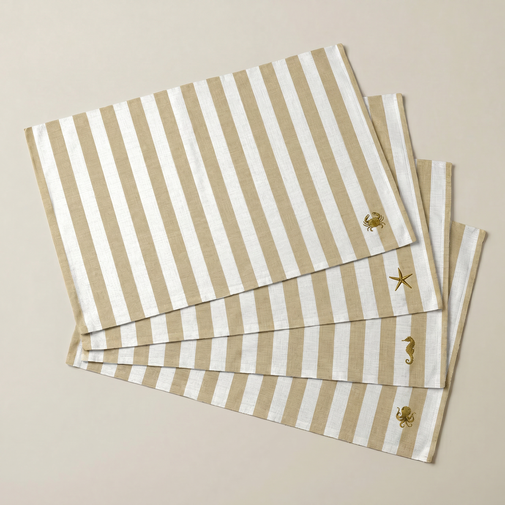 Fleckenabweisendes Platzset, 4er-Pack Seleni Ocker