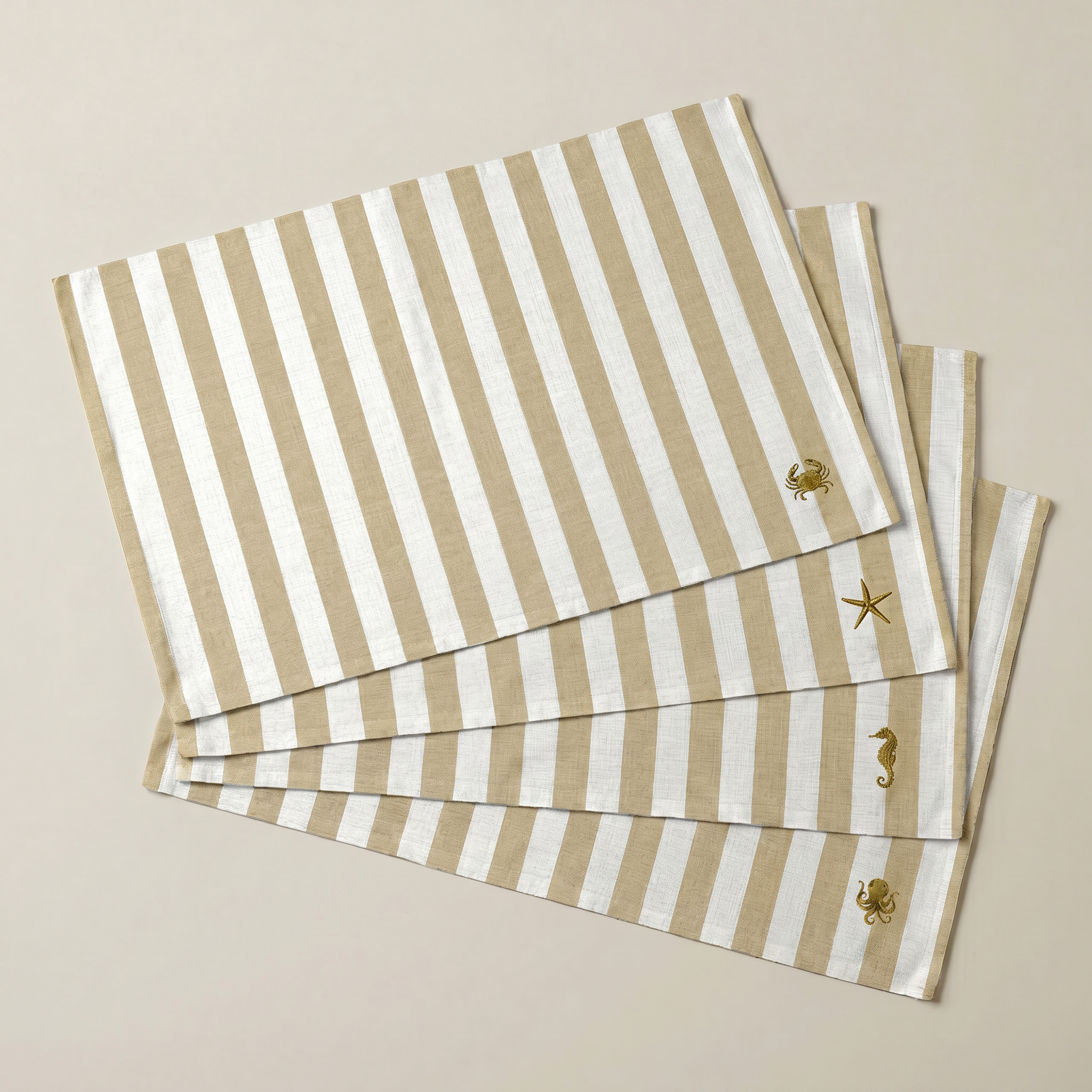 Fleckenabweisendes Platzset, 4er-Pack Seleni Ocker
