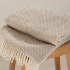 Happyfriday Haze Plaid in Beige mit Fransen