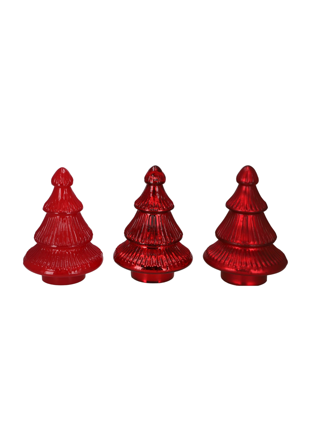 Dekorative rote Glastanne in kleiner Größe – festliches Highlight für elegante Winter- und Weihnachtstafeln.