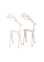 Dekoratives Metall-Rentier „Peek“ in kleiner Ausführung – moderne Winterdekoration in weiß oder beige