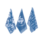 PAD Geschirrtuch „Vita“ in blau mit italienischen Designs – stilvolles Küchenaccessoire aus Baumwolle