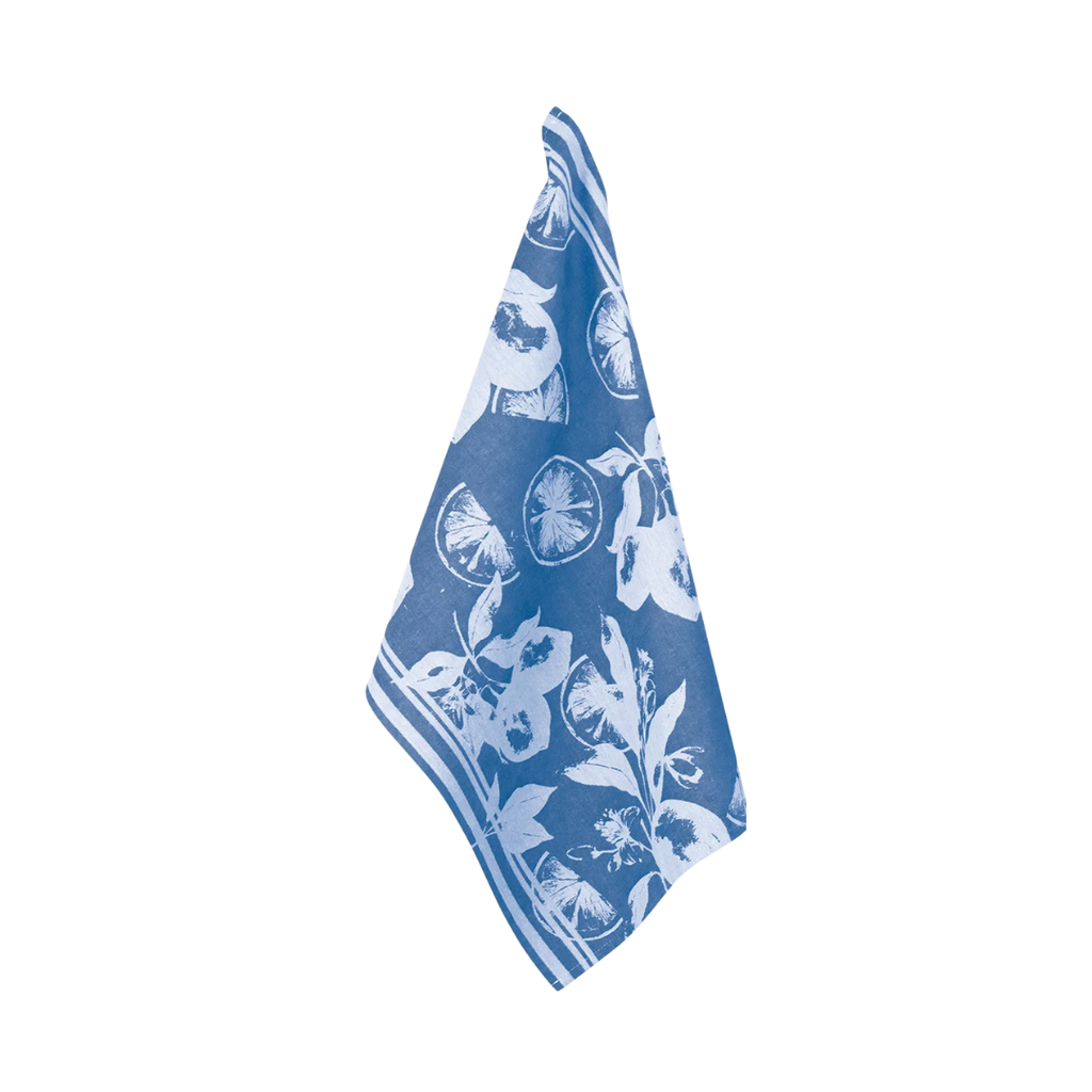PAD Geschirrtuch „Vita“ in blau mit Zitronen – stilvolles Küchenaccessoire aus Baumwolle