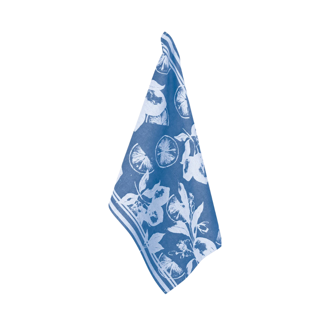 PAD Geschirrtuch „Vita“ in blau mit Zitronen – stilvolles Küchenaccessoire aus Baumwolle