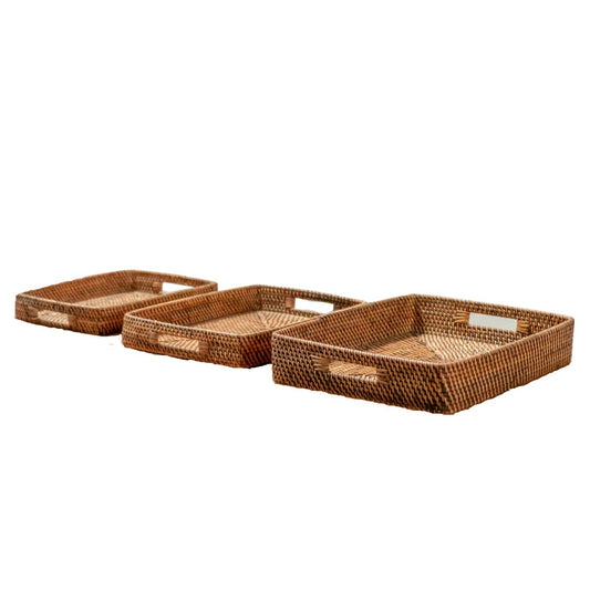 Rechteckiges Tablett Rattan 'AMAHAI' M