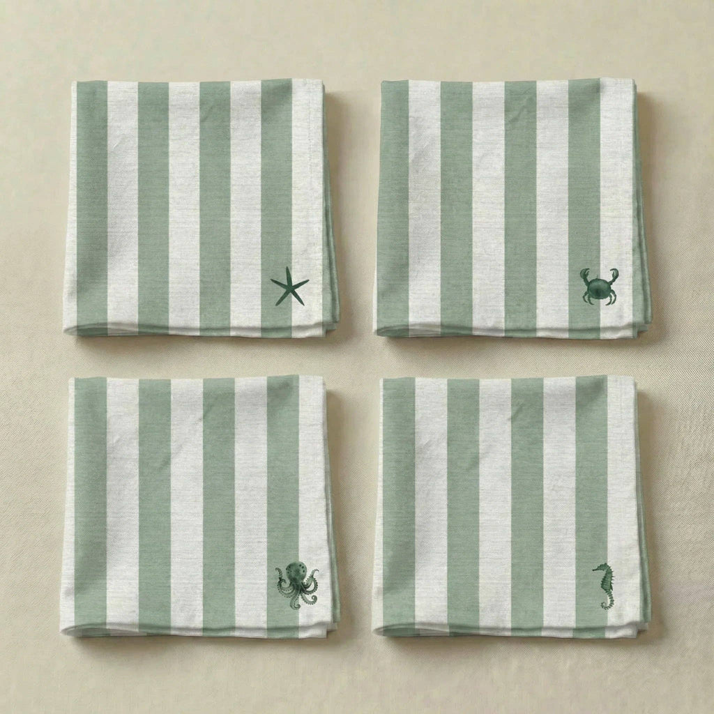 Packung mit 4 Seleni-Servietten, grün