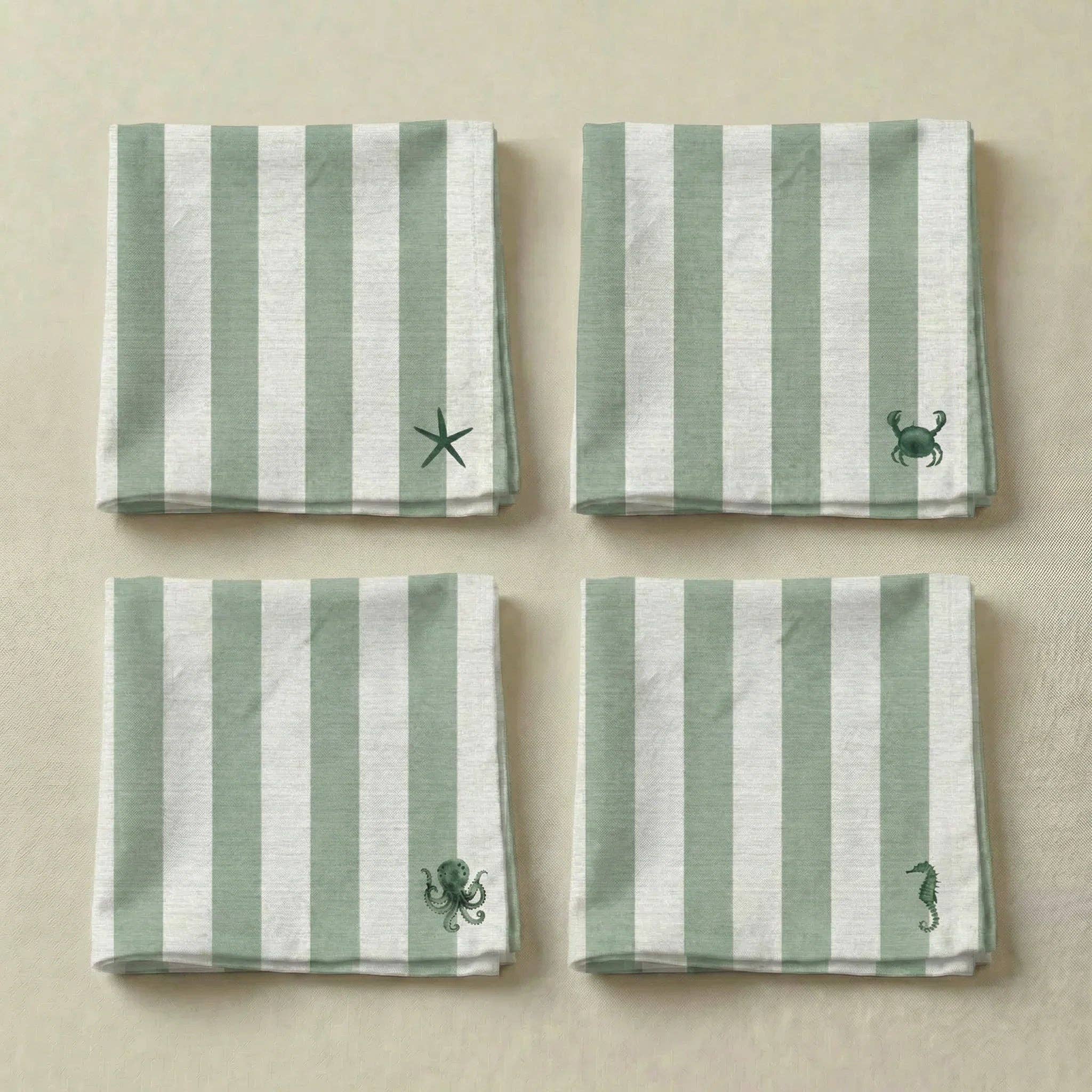 Packung mit 4 Seleni-Servietten, grün